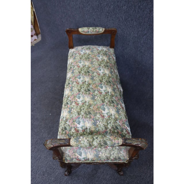 Wood 19th C Louis XV Walnut Carved Bench For Sale - Image 7 of 8