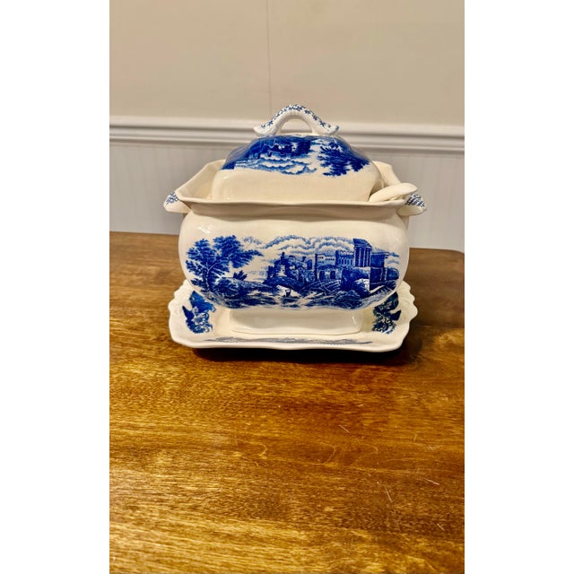 Trimont Ware Blue and White Castle Transfer Tureen Set - 3pcs For Sale - Image 6 of 12