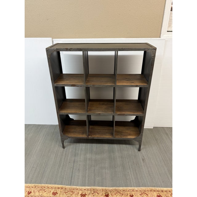 2010s Restoration Hardware Industrial Metal Bookshelf For Sale - Image 5 of 13