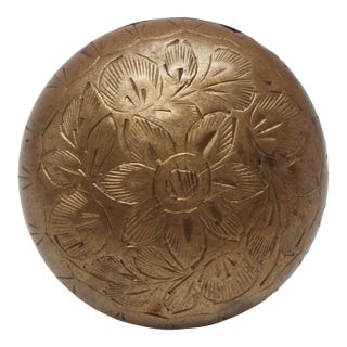 Hollow Brass Floral Door Knob For Sale