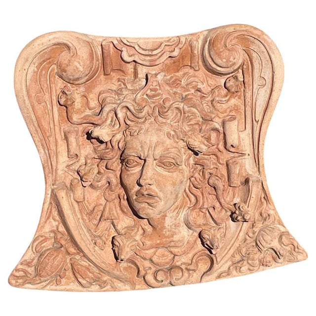 Medusa Art Nouveau Terracotta Panel, Impruneta, 20th Century Height (cm) 52 Overall Dimensions (cm) High Horizontal Side...