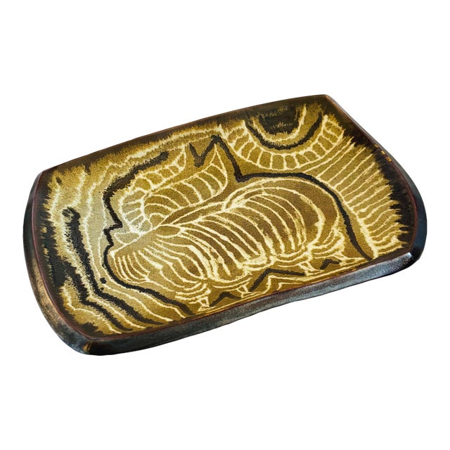 Dora De Larios Art Pottery Ram Tray For Sale