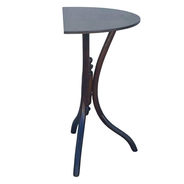 Late Victorian Bent Oak Small Tri-Leg Console Table by Jacob & Josef Kohn For Sale - Image 4 of 7