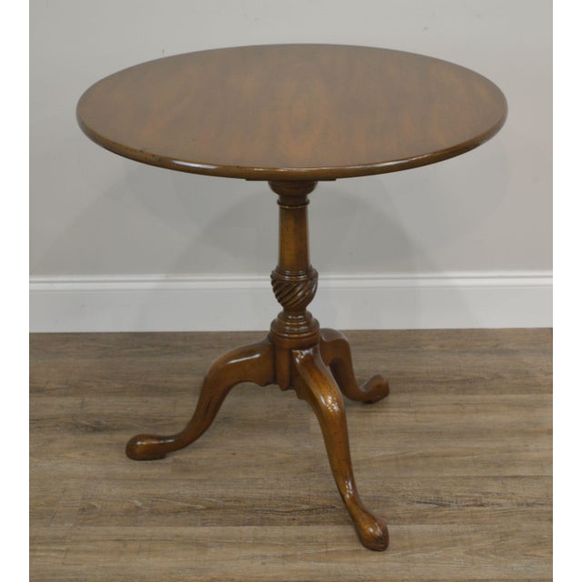 Kittinger Historic Newport Collection Mahogany Round Queen Anne Tilt