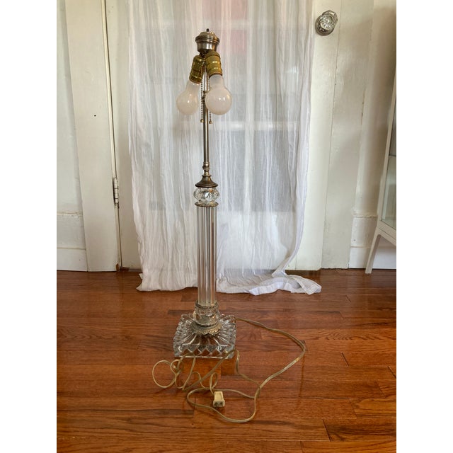 1930s French Baccarat style Crystal Buffet Lamp For Sale In Columbia, SC - Image 6 of 6