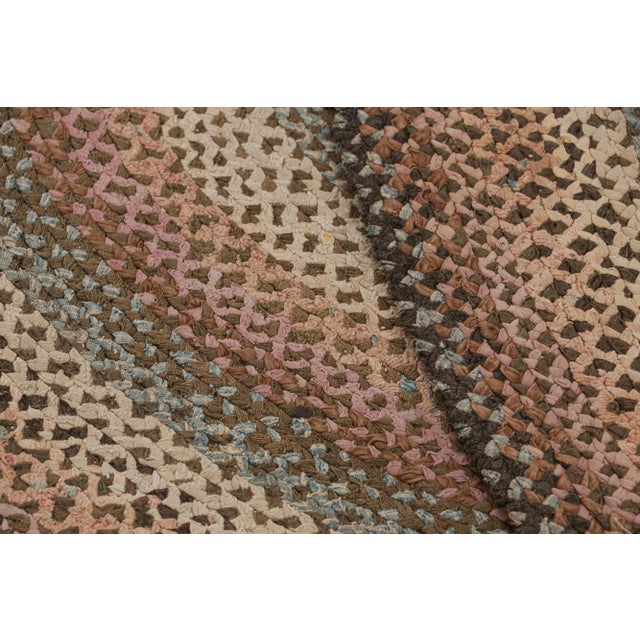 Textile Antique Hooked Oval Rug With Polychromatic Braided Stripes, From Rug & Kilim For Sale - Image 7 of 7