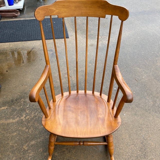 1970s Vintage Nichols & Stone Co Wooden Rocking Chair Chairish