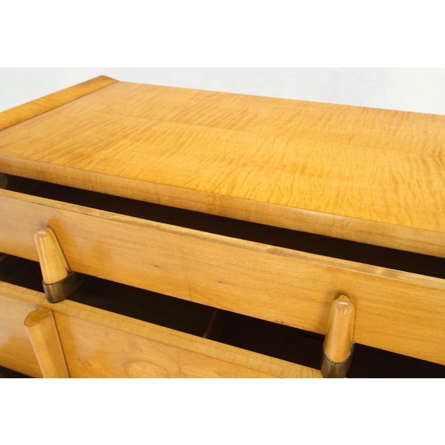 Cedar Drawer W/ Lid Mid-Century Modern Burl High Chest Dresser Sculptured Pulls For Sale - Image 10 of 12