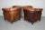 Set of Vintage Dutch Cognac Colored Leather Club Chairs For Sale - Image 13 of 18