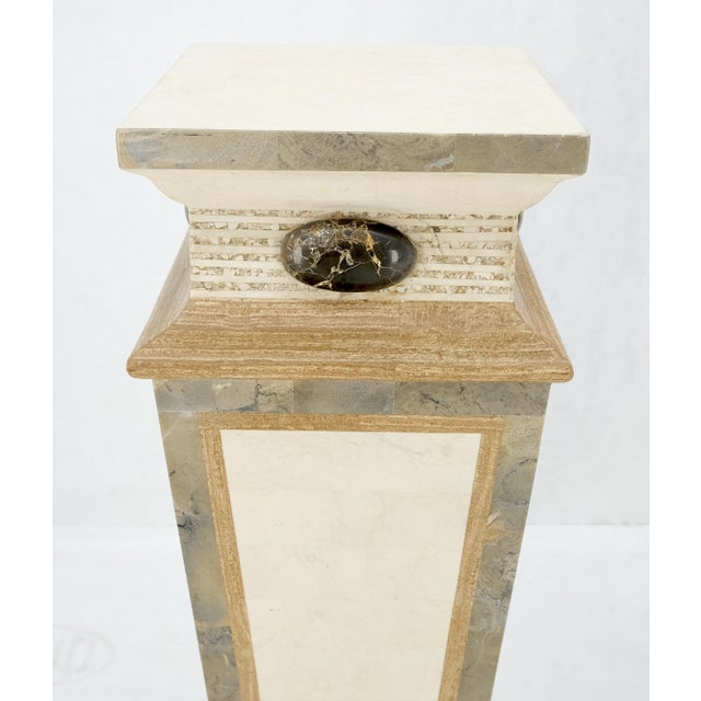 Pair of Tessellated Marble Tapered Square Obelisk Shape Pedestals Stands MINT! For Sale - Image 6 of 12