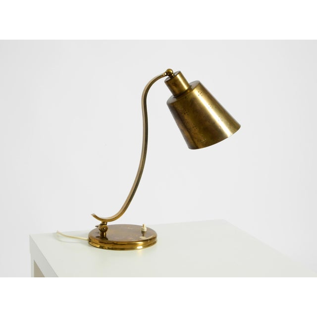 Large Mid-Century Modern Brass Table Lamp, 1950s For Sale - Image 4 of 18