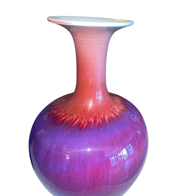 20th Century Set of Three Chinese Flambé Glazed Porcelain Vases For Sale - Image 9 of 12