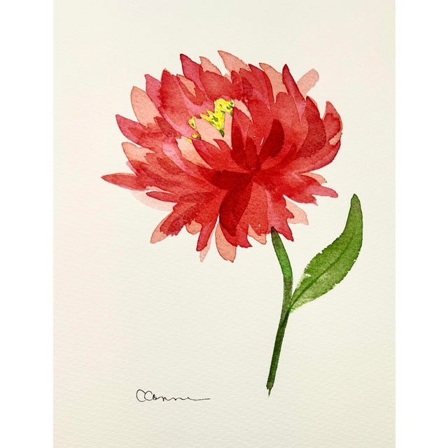 Contemporary Giclee Fine Art Print Watercolor Painting “Pink and Red” For Sale - Image 3 of 5