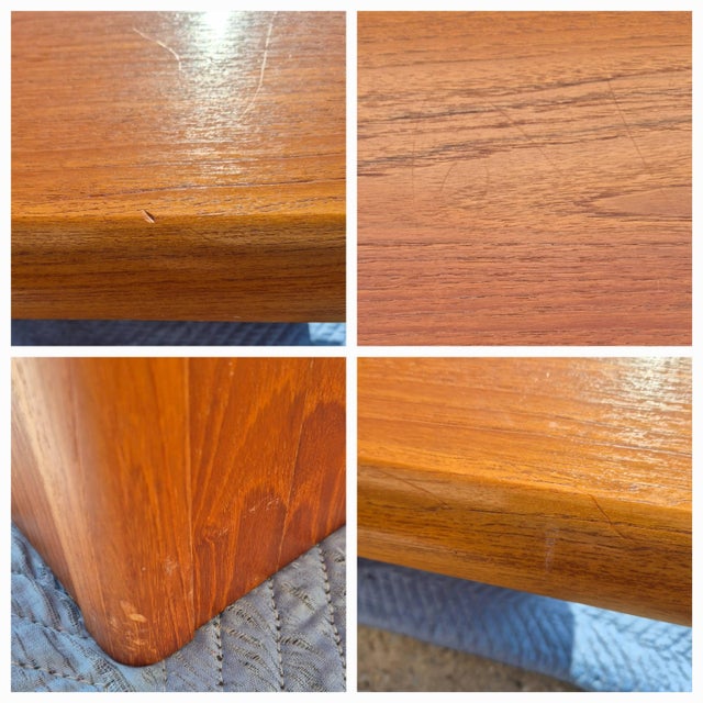 1980s Vejle Stole & Mobelfabrik Danish Modern Teak Pedestal Base Square Coffee Table For Sale - Image 9 of 9