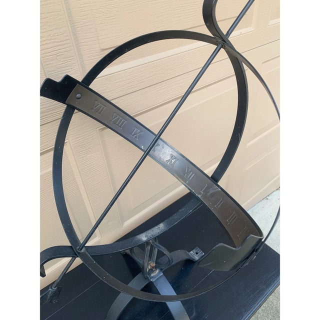 Late 20th Century Large Classical Iron Armillary Sphere Garden Sculpture on Stand – English Estate Style For Sale - Image 9 of 12