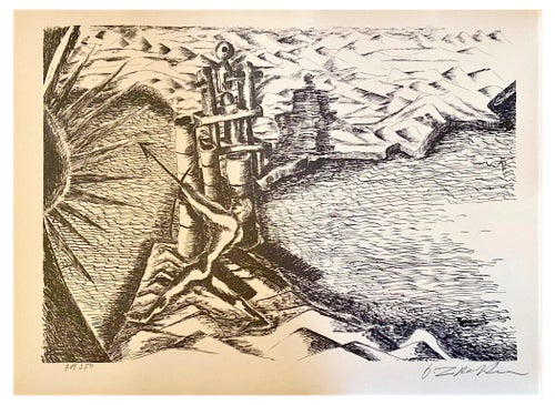 Ossip Zadkine, The Labors of Hercules: The Pillars of Hercules, Lithograph