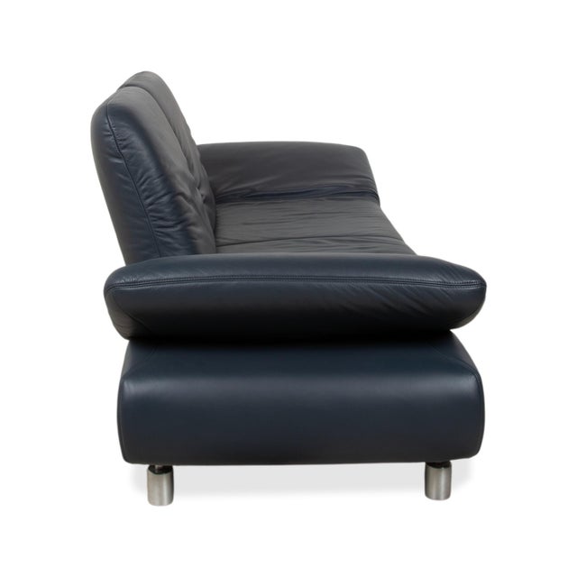 Blue Leather Rivoli Two-Seater Sofa with Manual Function from Koinor For Sale - Image 15 of 18