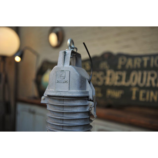 Black Large Industrial Pendant Light from Philips, 1950s For Sale - Image 8 of 9