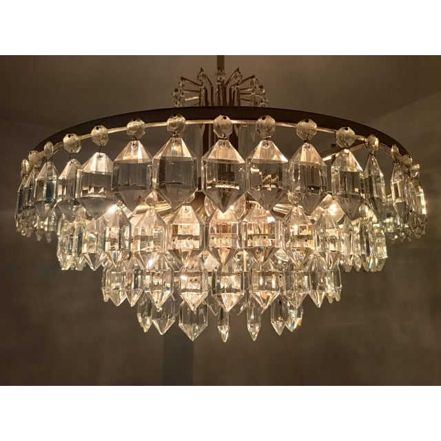 Austrian Chandelier in Chrom and Crystal Glass from Bakalowits & Söhne, 1960s For Sale - Image 11 of 13