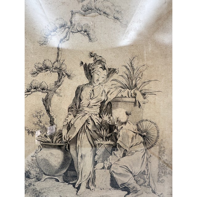 Mid 18th Century Antique 18th C Francois Boucher Chinese Engraving P Aveline Huquier Framed For Sale - Image 5 of 14