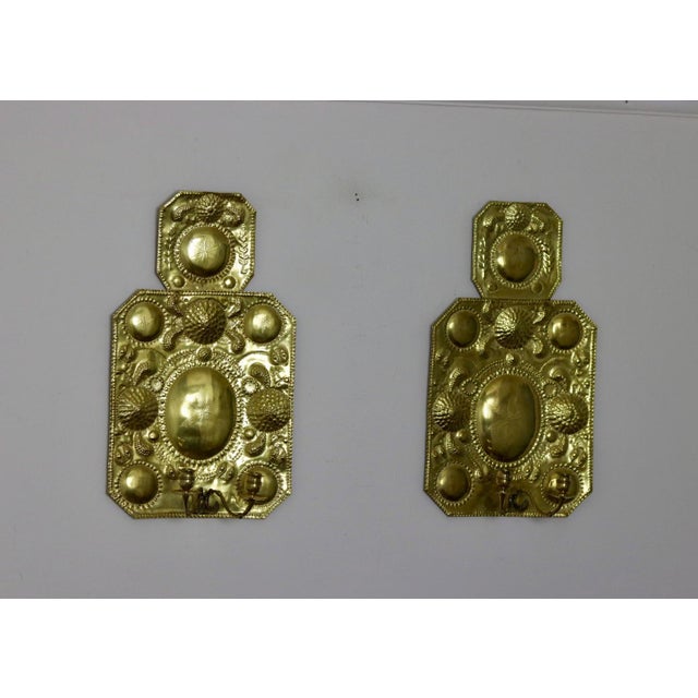 Large Swedish Brass Sconces, Set of 2 For Sale - Image 5 of 10