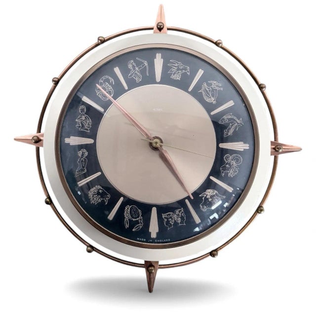 Mid-Century Copper Zodiac Wall Clock from Metamec, 1950s For Sale - Image 9 of 9