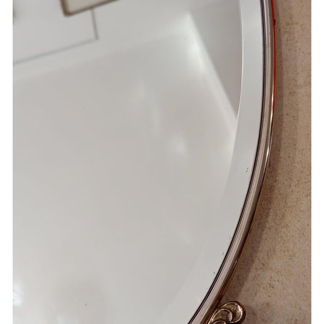 Metal Mid-Century Oval Wall Mirror in Brass with Angel Friezes, Italy, 1977 For Sale - Image 7 of 11
