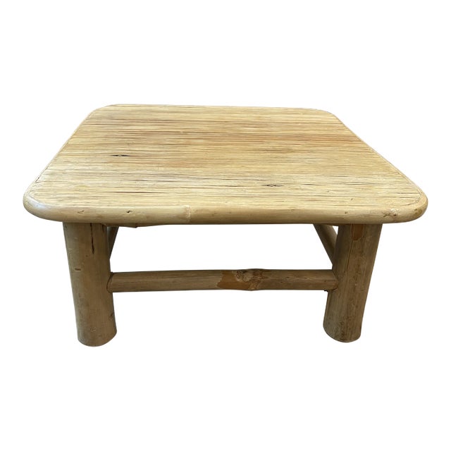 Vintage Rattan Bamboo Plant Stand/Table Riser For Sale