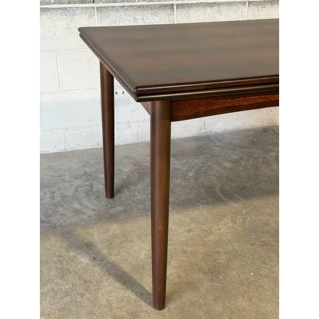 Wood Danish Rosewood Dining Table With Expandable Pull Out Draw Leaves Denmark N&r Møbler 1960s For Sale - Image 7 of 14