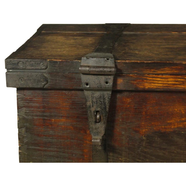 18th Century 18th-Century American Iron Bound Cash Box For Sale - Image 5 of 11