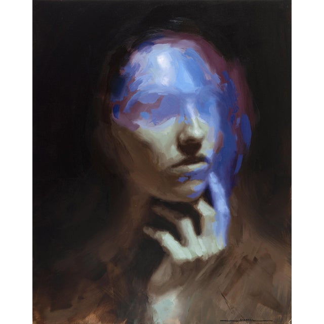 Early 21st Century Vaporize by Josh Sorrell | Oil on Panel Portrait of a Person with Abstract Features For Sale - Image 5 of 5