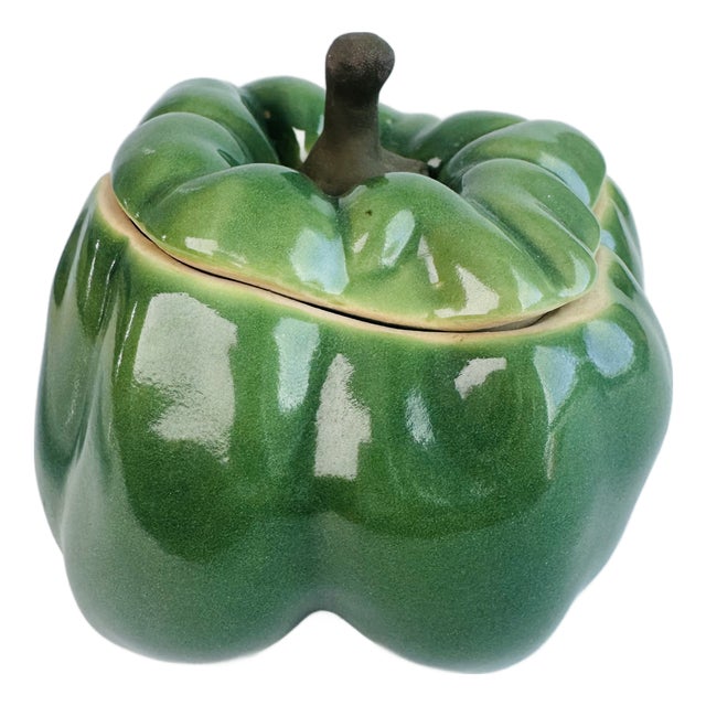 Patricia Garrett Green Pepper Jar For Sale