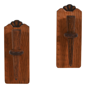Scandinavian Modern Hand-Carved Wall Candleholders in Pine, 1940s, Set of 2