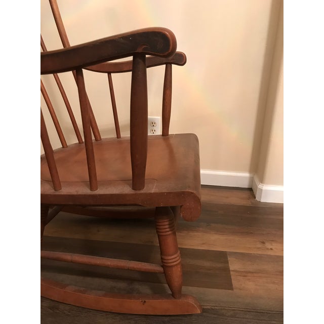 Vintage Wood Rocking Chair For Sale In West Palm - Image 6 of 13