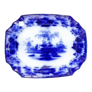 Late 19th Century J&g Alcock 'Oriental Stone" Flow Blue Platter