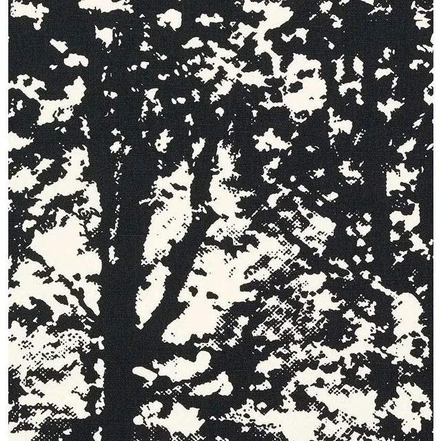 Sample - Schumacher Woodland Fabric in Black For Sale