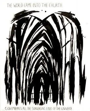 Raymond Pettibon the World Came Into the Church, 1990 Silkscreen Print