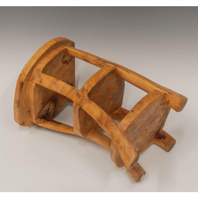 Organic Sculptural Olive Wood & Agate Side Table from Pierre Decorse, 2005 For Sale - Image 9 of 11