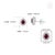 VRJewels 18k Gold Natural Vivid Red Ruby & Diamond Sunburst Stud Earring- A Pair For Sale - Image 11 of 14