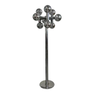 1970’s Sonneman Chrome Mirrored Globe Floor Lamp