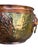 Large 14" Antique French Repoussé Copper Jardinière, 19th Century Alliance Coat of Arms Cachepot, Lion Head Handles, French Planter For Sale - Image 4 of 15