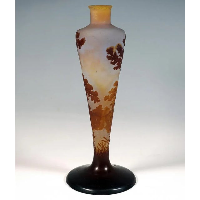 Art Nouveau Cameo Vase with Seascape Decor from Émile Gallé, France, 1904, 1890s For Sale - Image 4 of 11