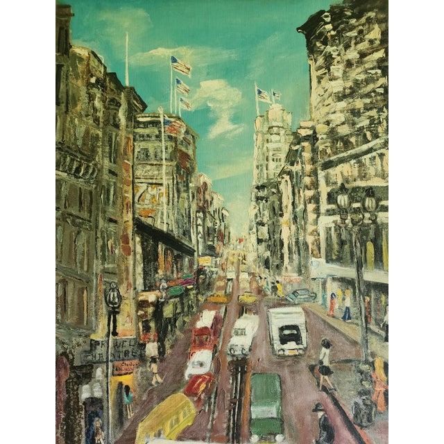 1970s 1970s Cityscape Oil Painting, Framed For Sale - Image 5 of 6