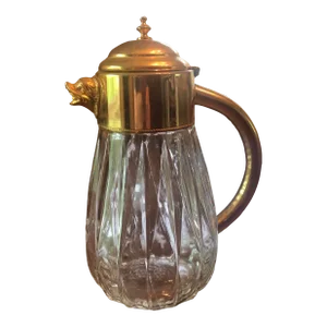 Vintage Italian Classic Fluted Glass Carafe with Lion Head Spout