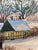 Textile Vintage Original Cottage Oil Painting: Framed Winter Landscape Art For Sale - Image 7 of 12