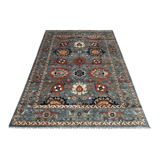 Hand-Knotted Afghan Sultanabad Chobi Wool Area Rug - 8'11" X 11'11" For Sale