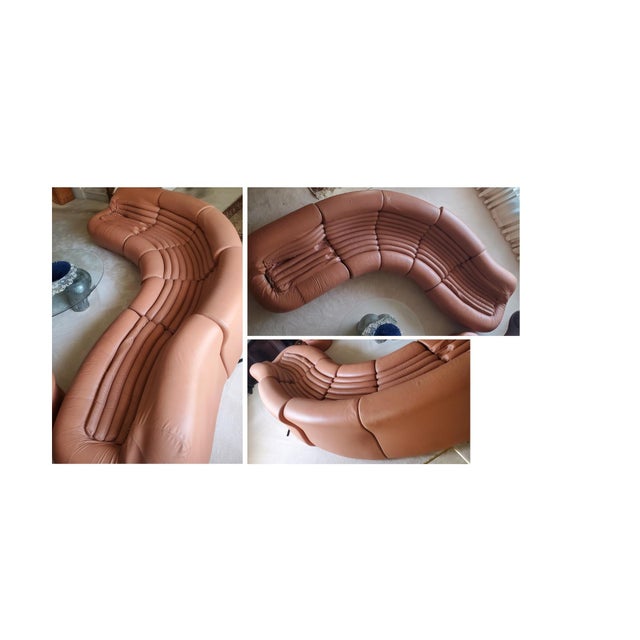 1978 Vintage Italian Leather 9-Piece Wedge/Curved Modules For Sale - Image 10 of 12