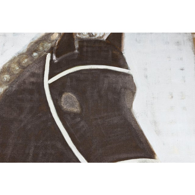 Contemporary Equestrian Portrait. Large Horse Oil Painting 200 X 180 Cm For Sale - Image 9 of 12