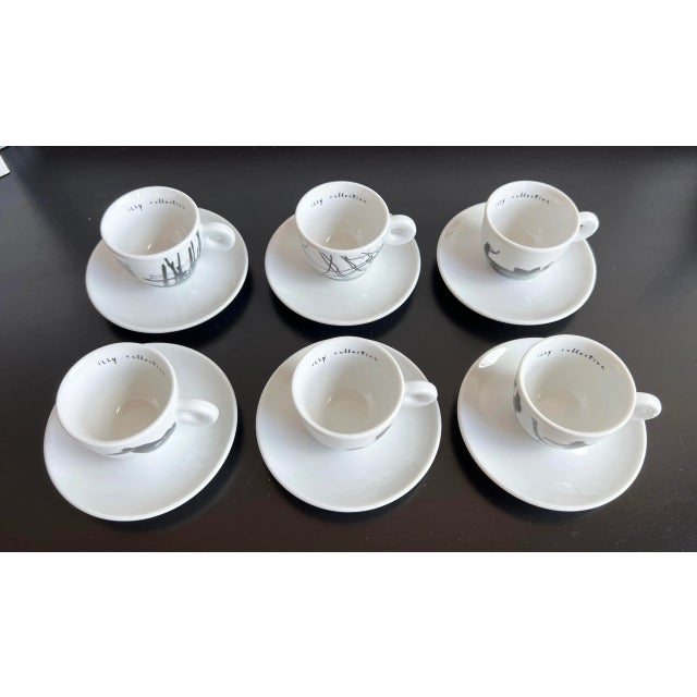 Rare Mario Giacomelli for Illy Set of Espresso Cups & Saucers - Set of 6 For Sale - Image 11 of 12