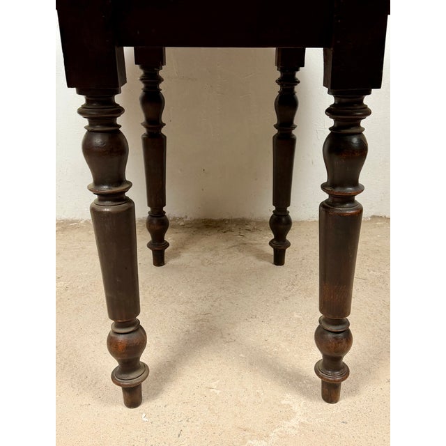 Spanish Wood Drop-Leaf Dining Table with Turned Legs, 1920 For Sale - Image 13 of 15